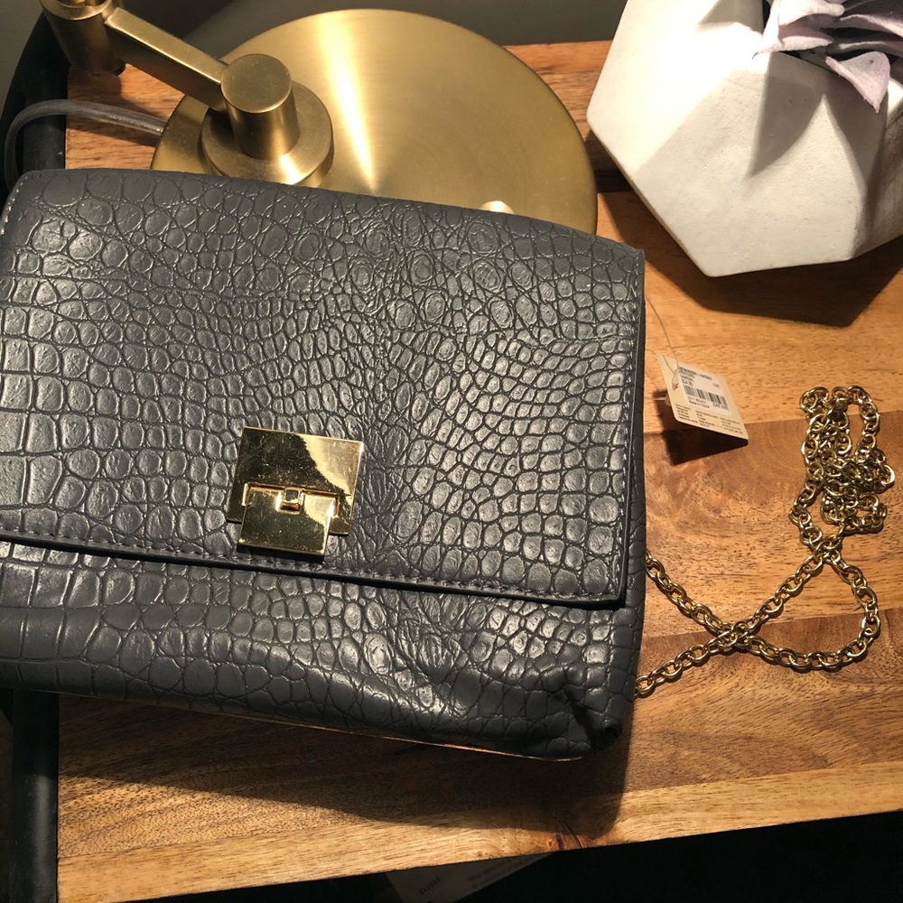 Charcoal and gold purse